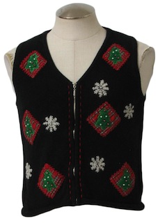 1980's Womens Ugly Christmas Sweater Vest