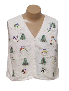 1980's Womens Ugly Christmas Sweater Vest