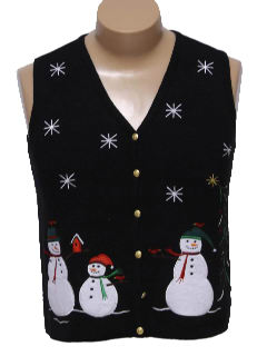 1980's Womens Ugly Christmas Sweater Vest