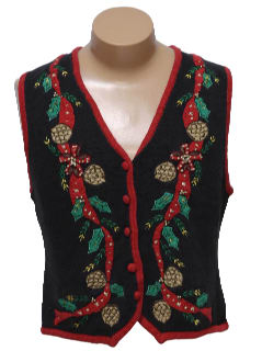 1980's Womens Ugly Christmas Sweater Vest