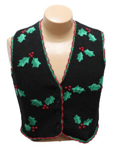 1980's Womens Ugly Christmas Sweater Vest