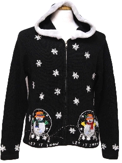 1980's Womens Ugly Christmas Hoodie Sweater