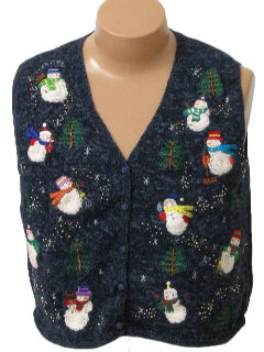 1980's Womens Ugly Christmas Sweater Vest