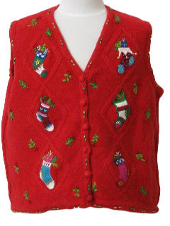 1980's Womens Ugly Christmas Sweater Vest