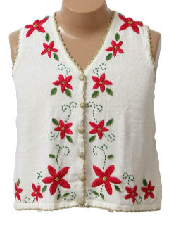 1980's Womens Ugly Christmas Sweater Vest