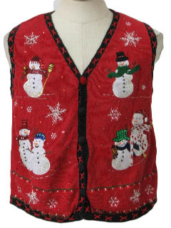 1980's Womens Ugly Christmas Sweater Vest