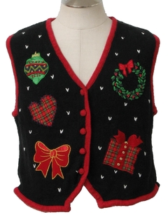 1980's Womens Ugly Christmas Sweater Vest