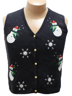 1980's Womens Ugly Christmas Sweater Vest