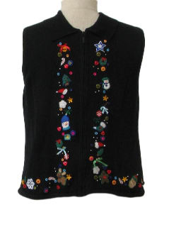 1980's Womens Ugly Christmas Sweater Vest