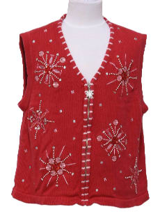 1980's Womens Ugly Christmas Sweater Vest