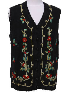 1980's Womens Ugly Christmas Sweater Vest