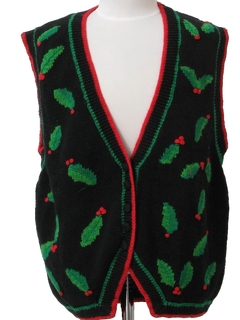 1980's Womens Ugly Christmas Sweater Vest 