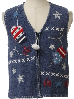 1980's Womens Ugly Christmas Sweater Vest 