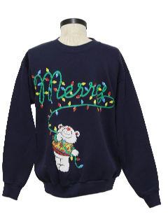 1980's Womens Bear-riffic Ugly Christmas Sweatshirt