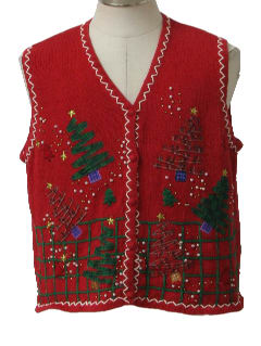 1980's Womens Ugly Christmas Sweater Vest