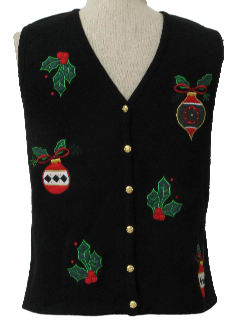 1980's Womens Ugly Christmas Sweater Vest