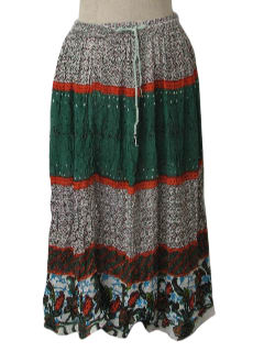 1990's Womens Hippie Style Broomstick Skirt