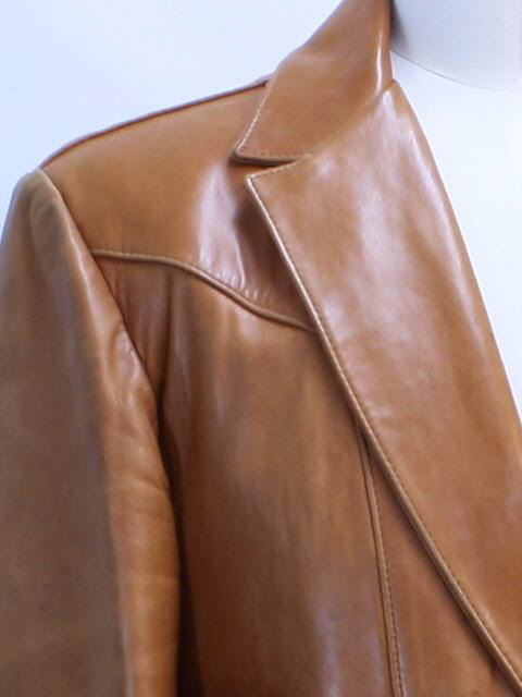 Vintage 70s Leather Jacket: 70s -The Legacy- Mens saddle