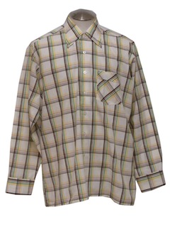 1990's Mens Plaid Sport Shirt