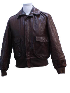 1940's Mens A2 Style Leather Bomber Jacket