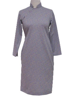 1970's Womens Cheongsam Knit Dress