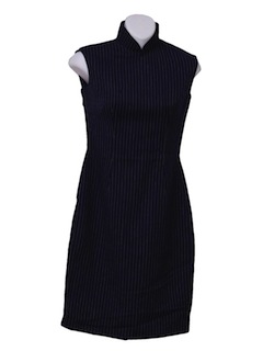 1960's Womens/Girls Mod Wool Cheongsam Wiggle Dress
