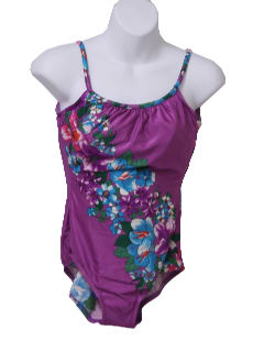 1980's Womens Totally 80s Hawaiian Swimsuit