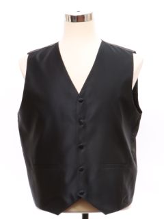 1990's Mens Black Pinstriped Suit Vest