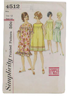 1960's Womens Muu Muu Dress Pattern