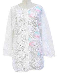 1980's Womens Lace Beach Shirt