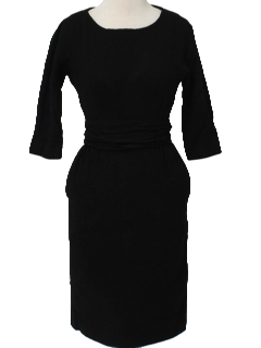 1950's Womens Little Black Cocktail Dress