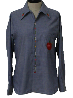 1970's Womens Chambray Hippie Shirt