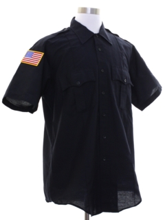 1980's Mens Police Style Work Shirt