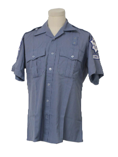 1980's Mens Police Style Work Shirt