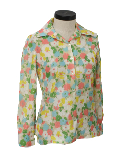 1970's Womens Print Disco Shirt