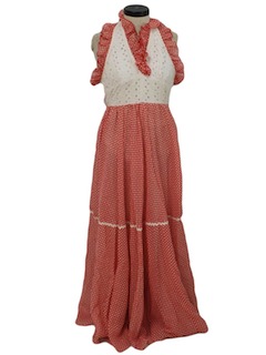 1970's Womens Hippie Maxi Dress