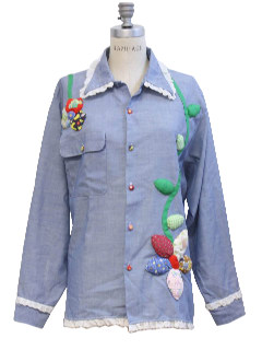 1970's Womens Chambray Hippie Shirt