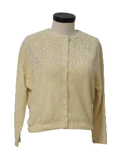 1950's Womens Beaded Cocktail Cardigan Sweater