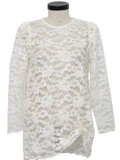 1980's Womens Totally 80s Lace Shirt