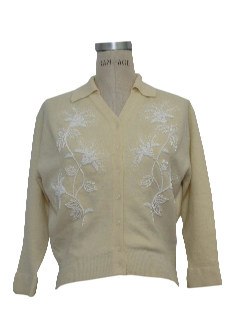 1950's Womens Beaded Cocktail Cardigan Sweater