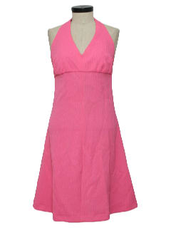 1970's Womens Mod Knit Halter Dress