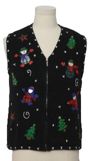 1980's Womens Ugly Christmas Sweater Vest