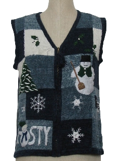 1980's Womens Ugly Christmas Sweater Vest