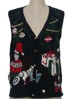 1980's Womens Ugly Christmas Sweater Vest