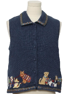 1980's Womens Dog-Gonnit Ugly Christmas Sweater Vest