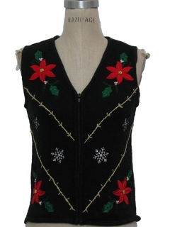 1980's Womens or Girls Ugly Christmas Sweater Vest