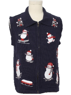 1980's Womens Ugly Christmas Sweater Vest