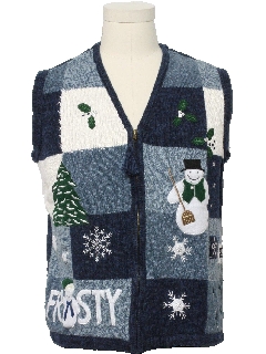 1980's Womens Ugly Christmas Sweater Vest