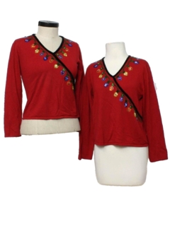 1980's Womens Ugly Christmas Matching Set of Sweaters