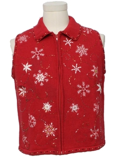 1980's Womens Ugly Christmas Sweater Vest